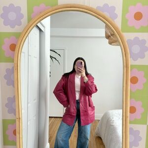 Vintage leather bomber jacket